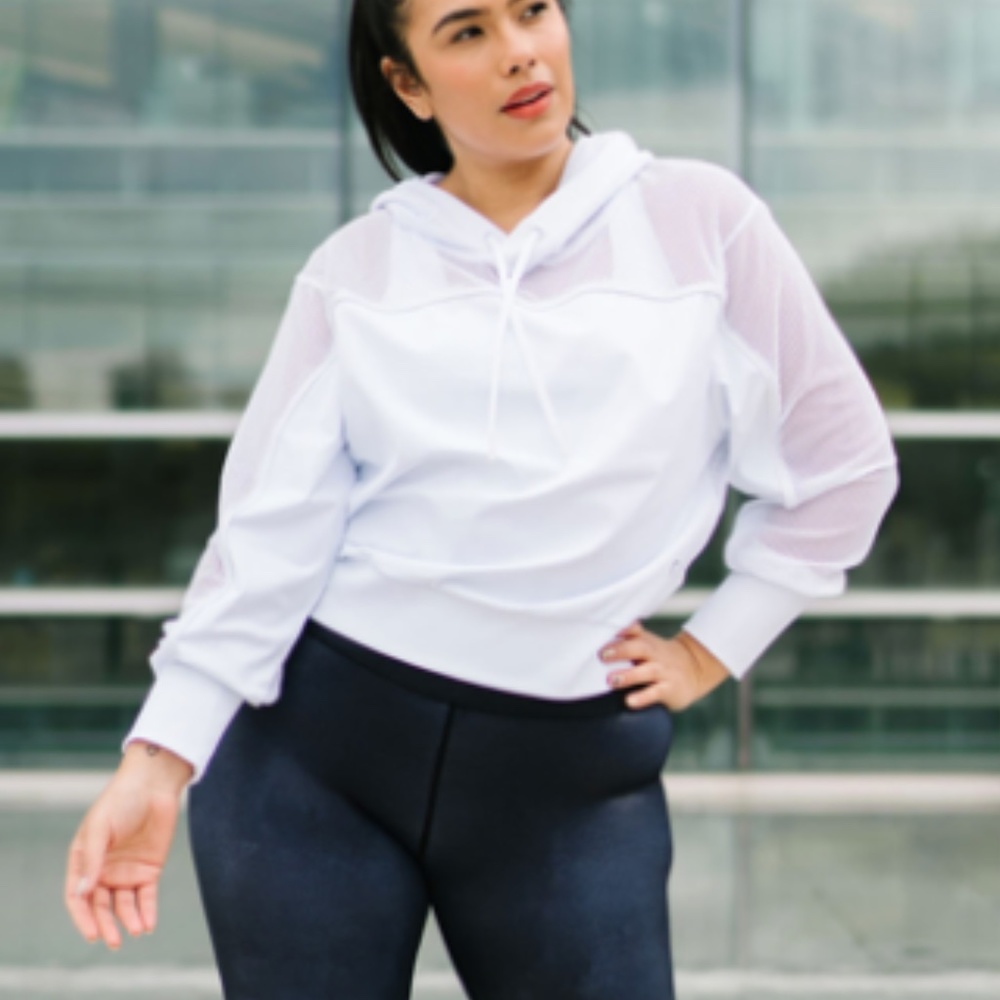 White Mesh Winner Hoodie